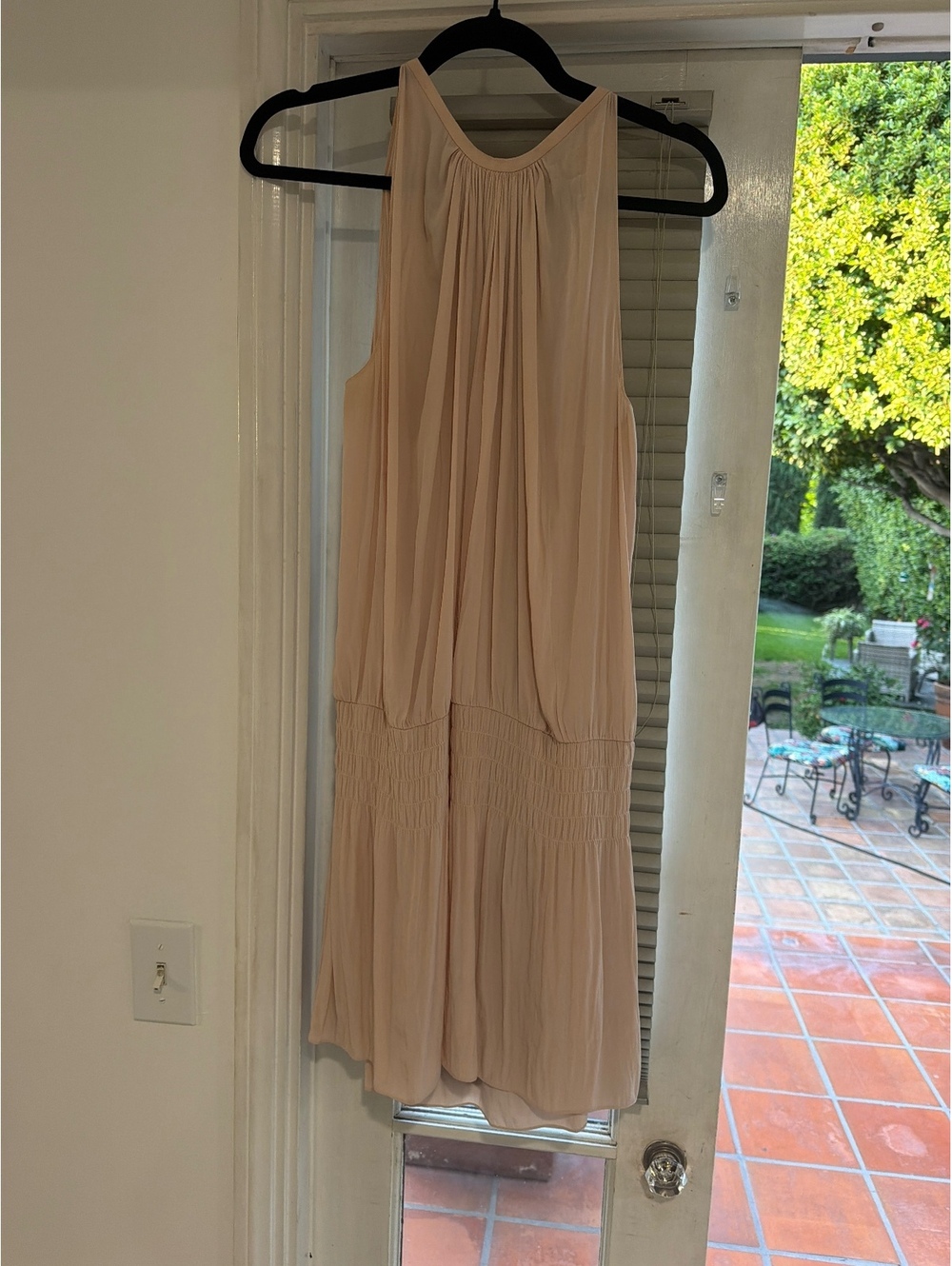 Ramy Brook peach Beige Sleeveless Pleated Dress
